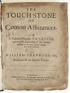 LAW SHEPPARD, WILLIAM. The Touch-Stone of Comon Assurances. 1651